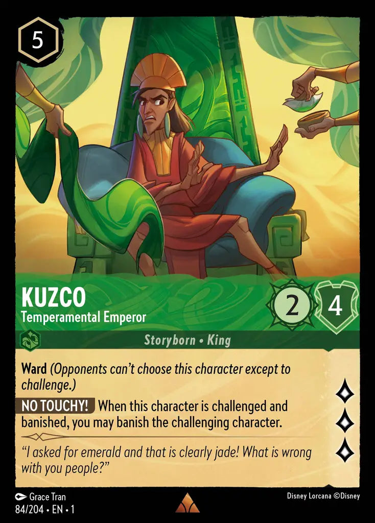 Kuzco - Temperamental Emperor - 84/204 - Rare - The First Chapter - Disney Lorcana