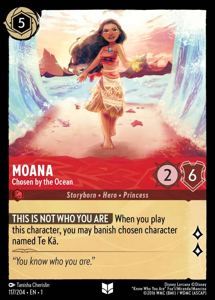 Moana - Chosen by the Ocean - 117/204 - Uncommon - The First Chapter - Disney Lorcana