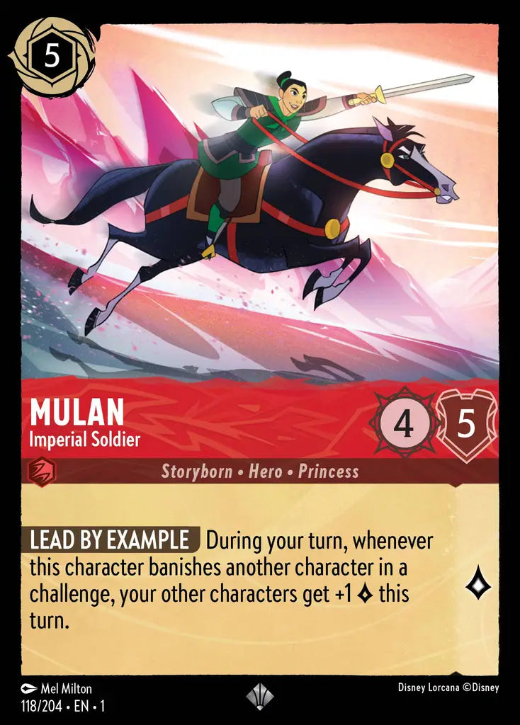 Mulan - Imperial Soldier - 118/204 - Super Rare - The First Chapter - Disney Lorcana