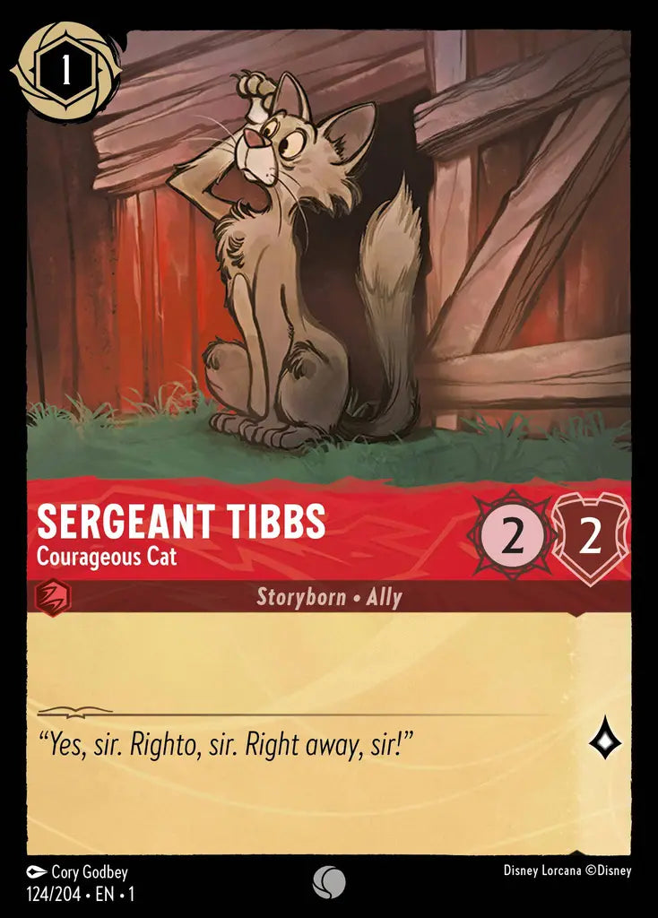 Sergeant Tibbs - Courageous Cat - 124/204 - Common - The First Chapter - Disney Lorcana