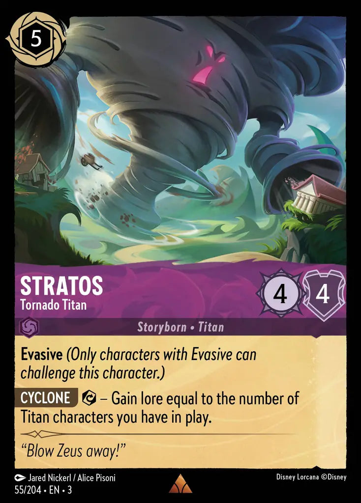 Stratos - Tornado Titan - 55/204 - Rare - Into the Inklands - Disney Lorcana