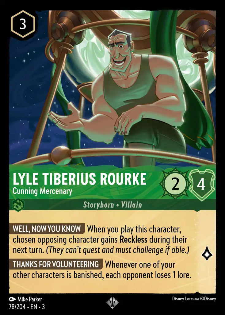 Lyle Tiberius Rourke - Cunning Mercenary - 78/204 - Super Rare - Into the Inklands - Disney Lorcana