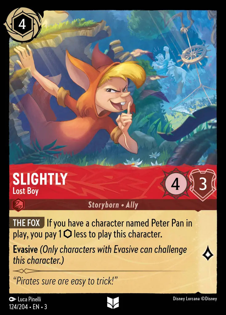 Slightly - Lost Boy - 124/204 - Uncommon - Into the Inklands - Disney Lorcana