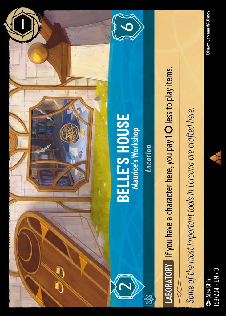 Belle's House - Maurice's Workshop - 168/204 - Rare - Into the Inklands - Disney Lorcana