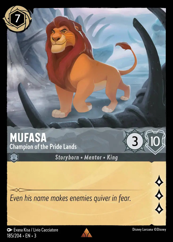 Mufasa - Champion of the Pride Lands - 185/204 - Rare - Into the Inklands - Disney Lorcana