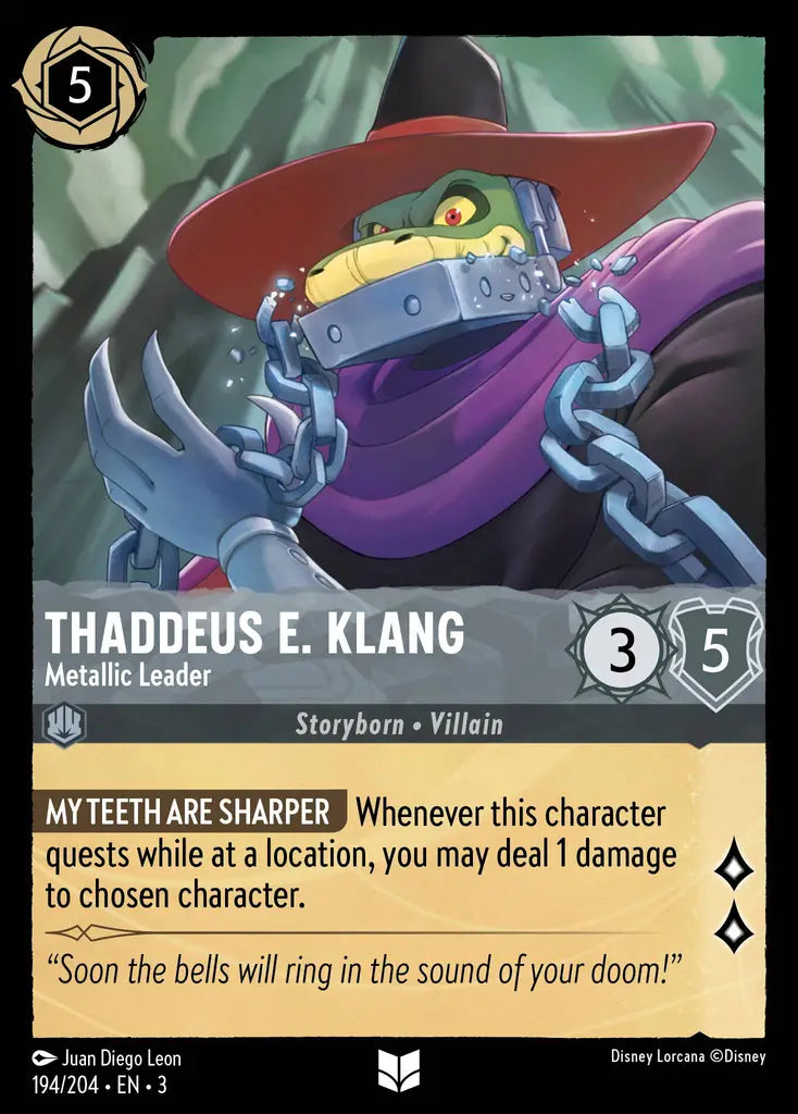 Thaddeus E. Klang - Metallic Leader - 194/204 - Uncommon - Into the Inklands - Disney Lorcana