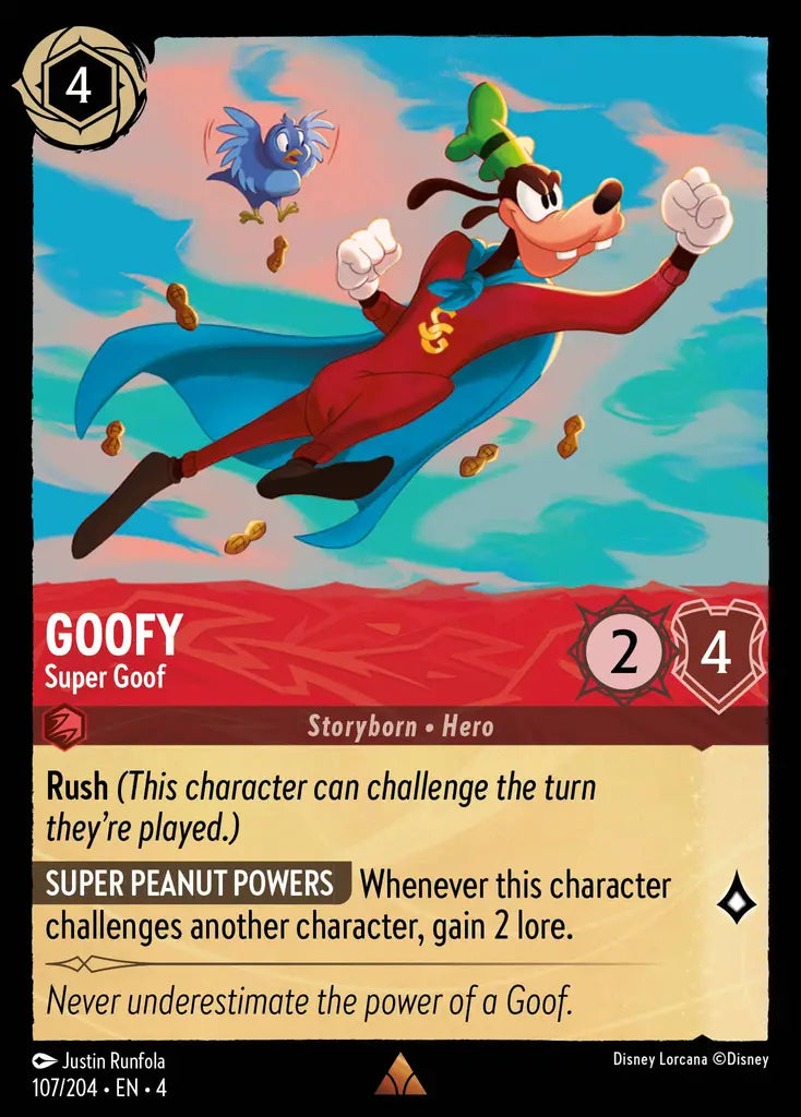 Goofy - Super Goof - 107/204 - Rare - Ursula’s Return - Disney Lorcana
