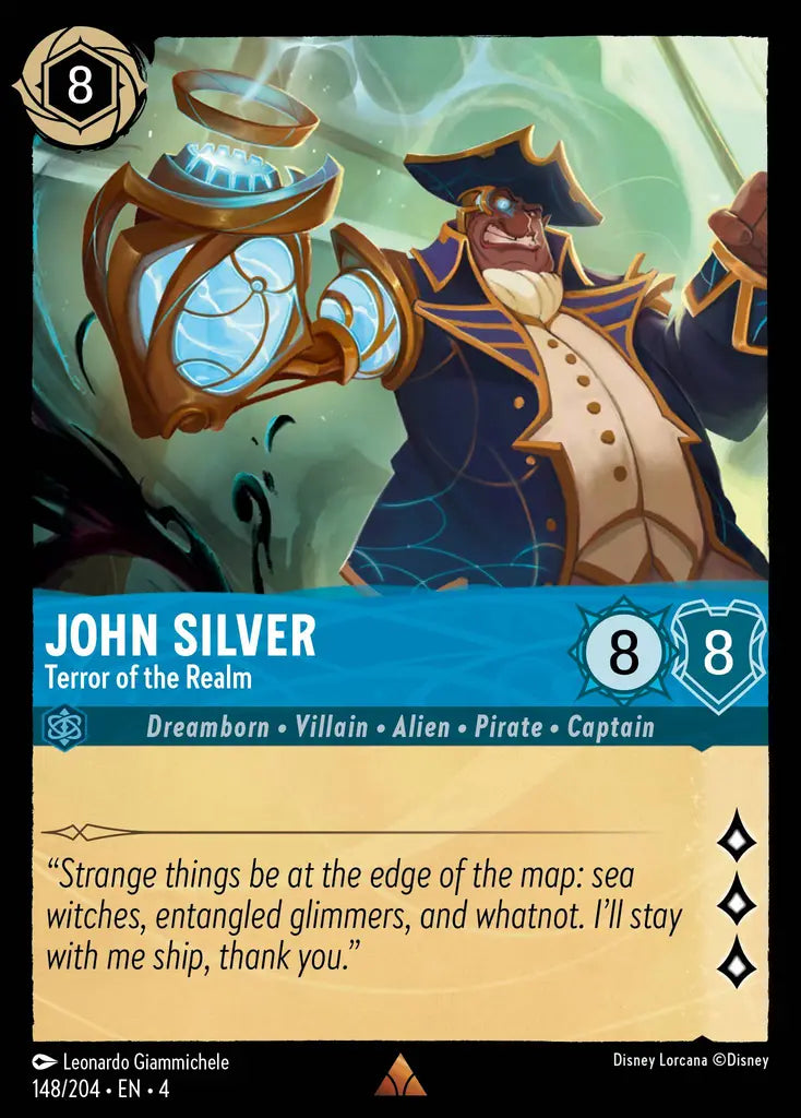 John Silver - Terror of the Realm - 148/204 - Rare - Ursula’s Return - Disney Lorcana