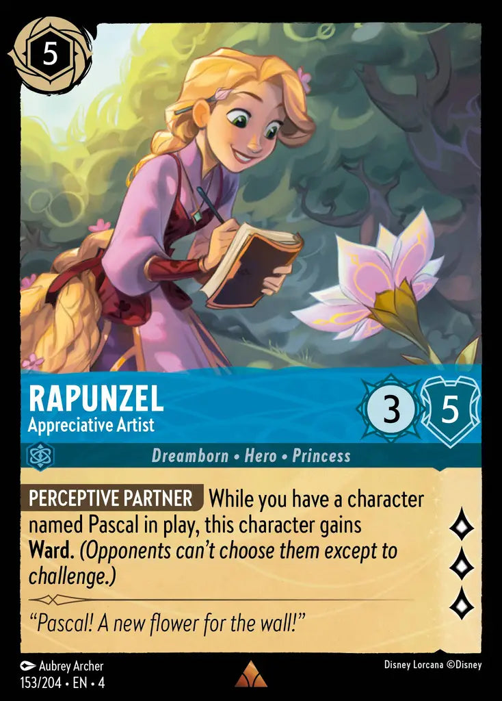 Rapunzel - Appreciative Artist - 153/204 - Rare - Ursula’s Return - Disney Lorcana