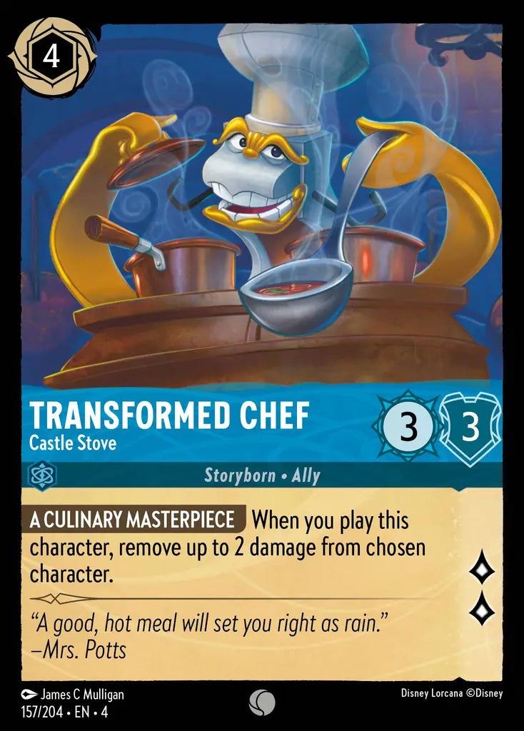 Transformed Chef - Castle Stove - 157/204 - Common - Ursula’s Return - Disney Lorcana
