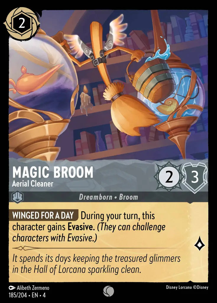 Magic Broom - Aerial Cleaner - 185/204 - Common - Ursula’s Return - Disney Lorcana
