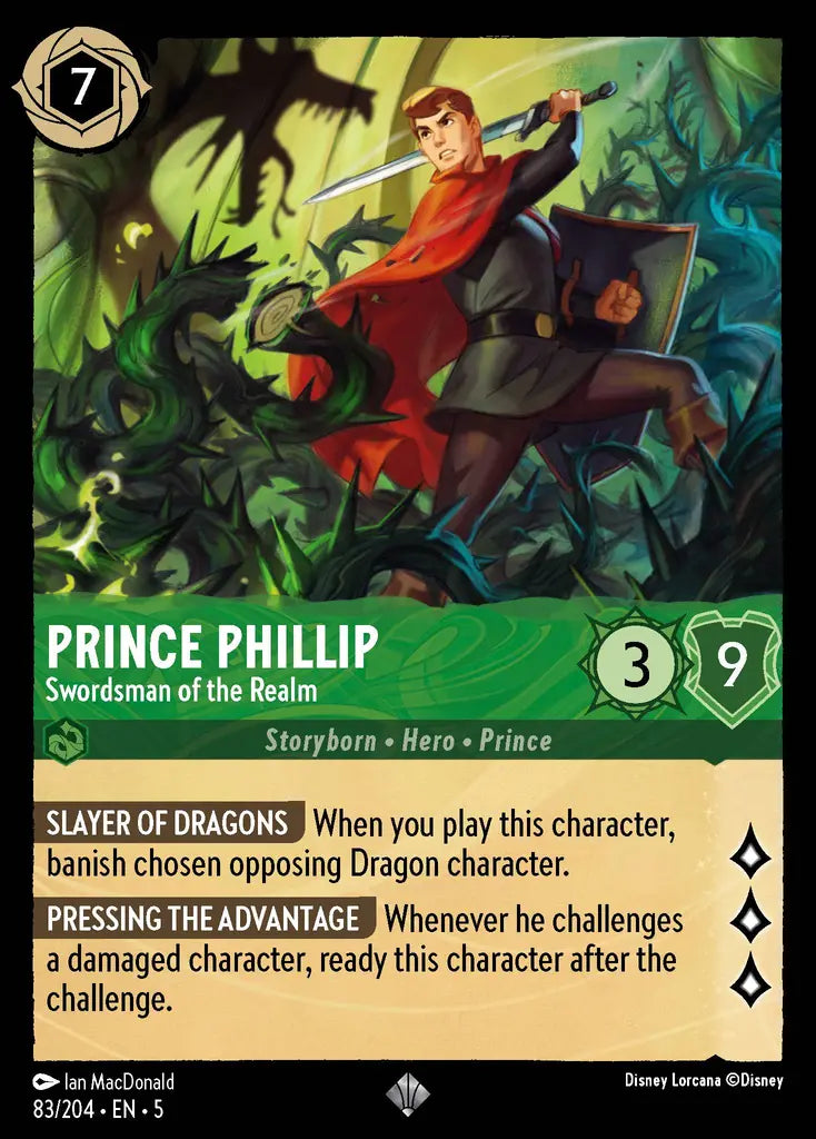 Prince Phillip - Swordsman of the Realm - 83/204 - Super Rare - Shimmering Skies - Disney Lorcana