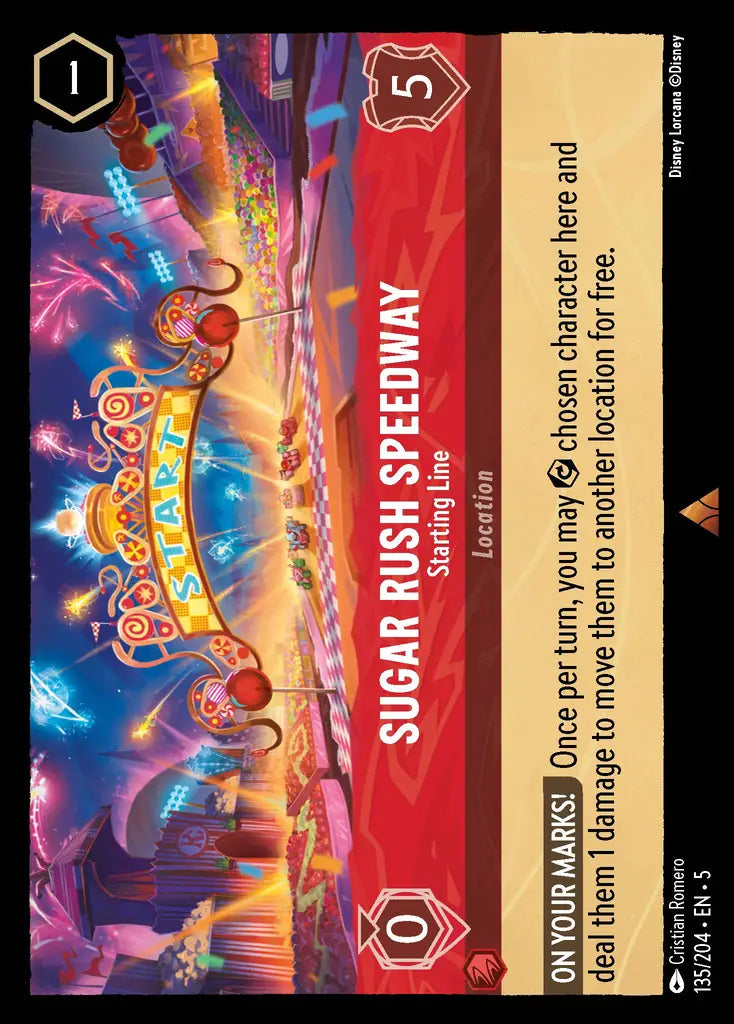 Sugar Rush Speedway - Starting Line - 135/204 - Rare - Shimmering Skies - Disney Lorcana