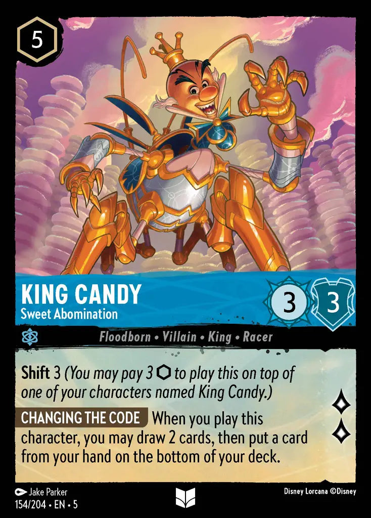 King Candy - Sweet Abomination - 154/204 - Uncommon - Shimmering Skies - Disney Lorcana