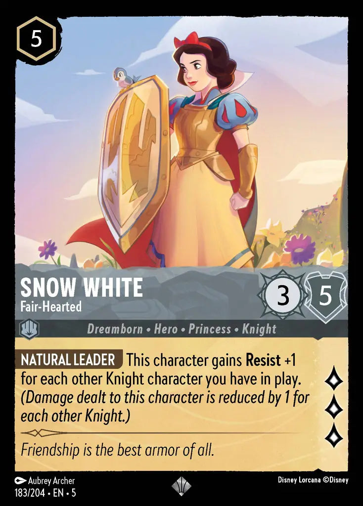 Snow White - Fair-Hearted - 183/204 - Super Rare - Shimmering Skies - Disney Lorcana