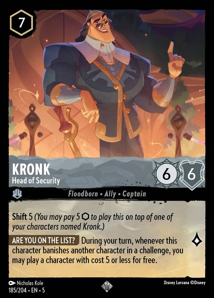 Kronk - Head of Security - 185/204 - Super Rare - Shimmering Skies - Disney Lorcana