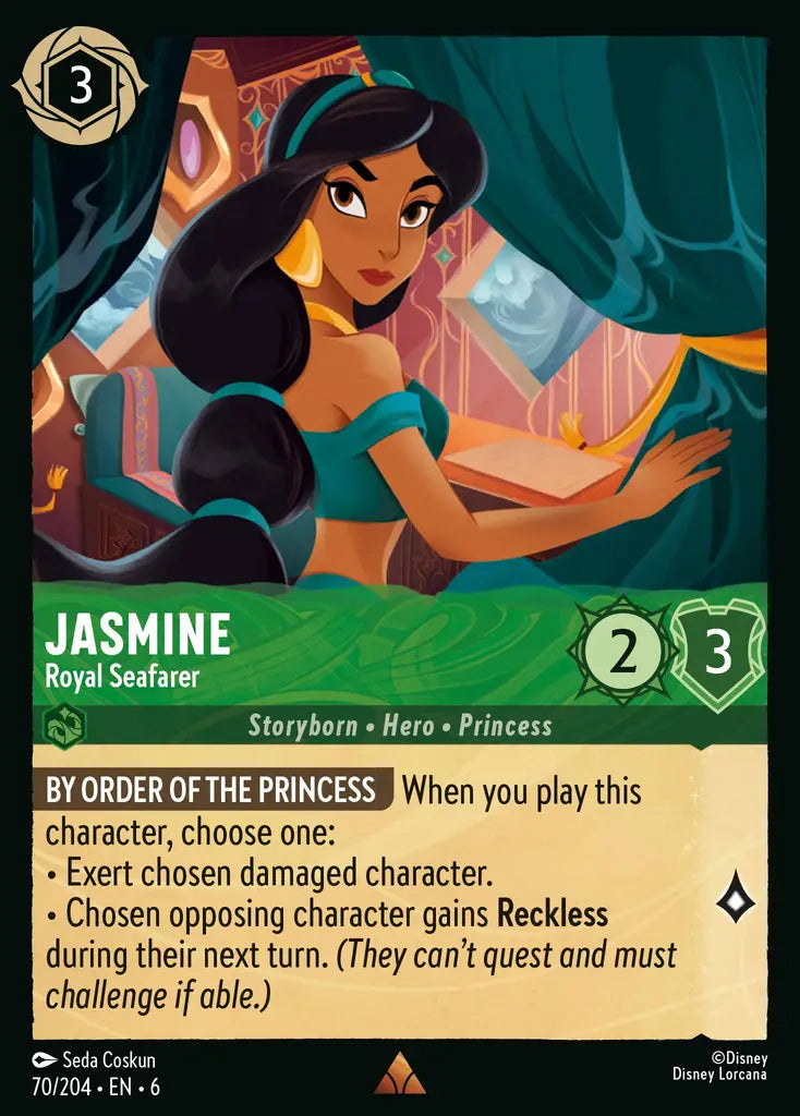Jasmine - Royal Seafarer - 70/204 - Rare - Azurite Sea - Disney Lorcana