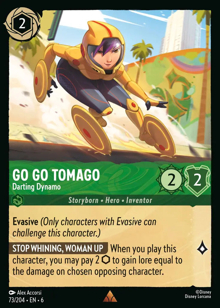 Go Go Tomago - Darting Dynamo - 73/204 - Rare - Azurite Sea - Disney Lorcana