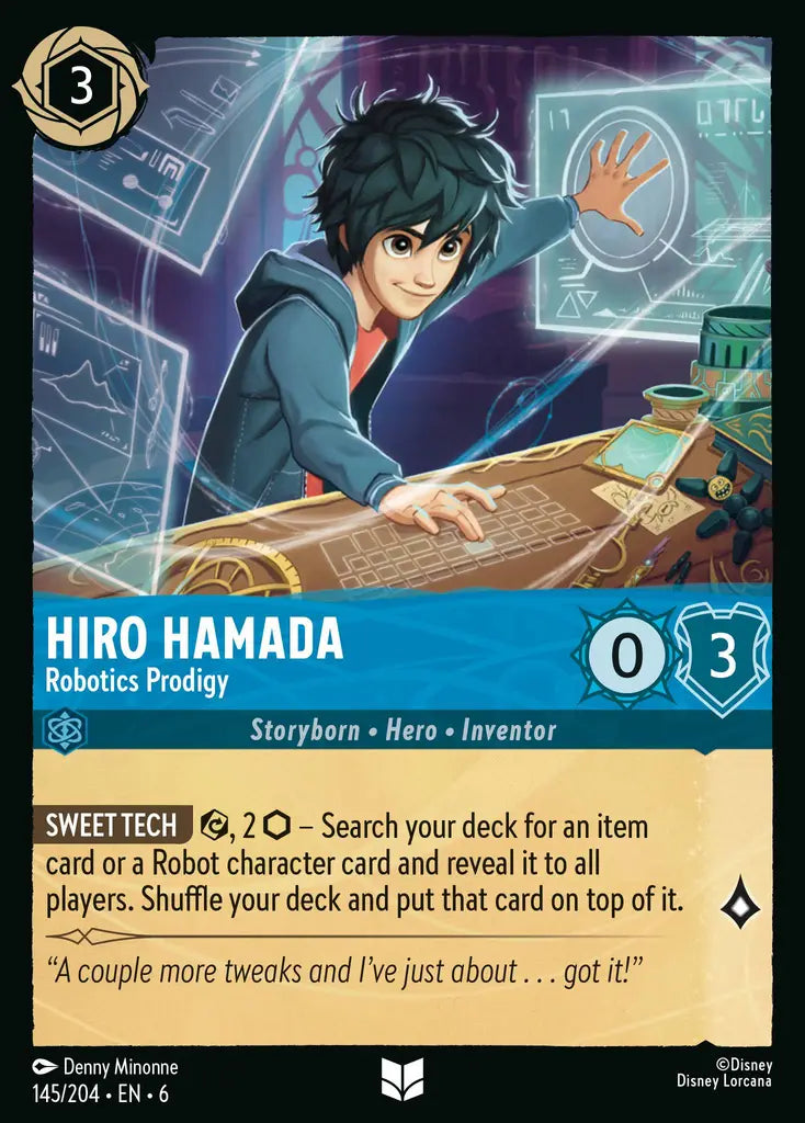 Hiro Hamada - Robotics Prodigy - 145/204 - Uncommon - Azurite Sea - Disney Lorcana
