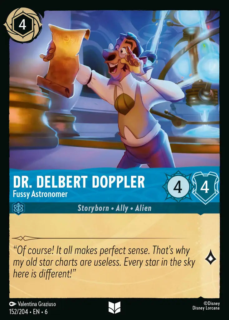 Dr. Delbert Doppler - Fussy Astronomer - 152/204 - Uncommon - Azurite Sea - Disney Lorcana