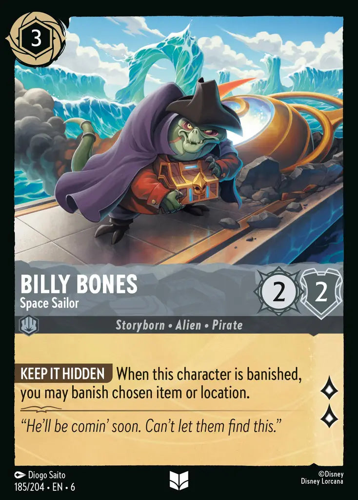 Billy Bones - Space Sailor - 185/204 - Uncommon - Azurite Sea - Disney Lorcana