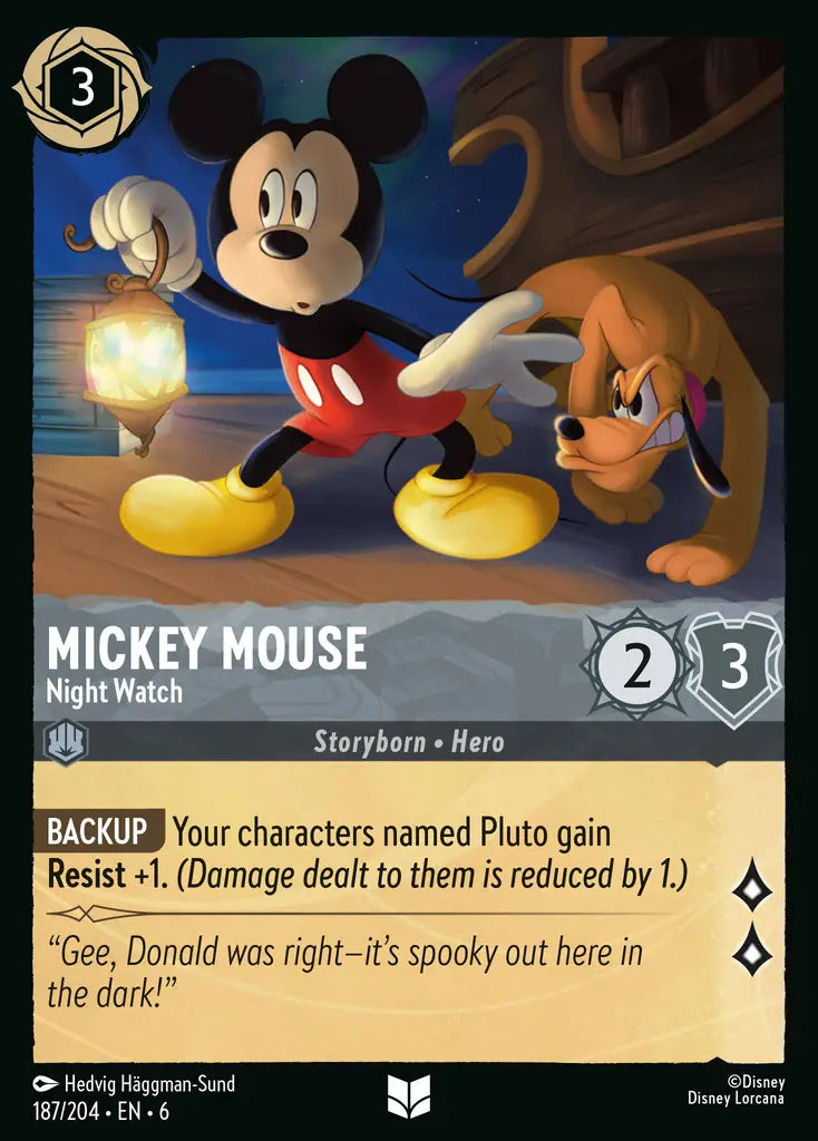 Mickey Mouse - Night Watch - 187/204 - Uncommon - Azurite Sea - Disney Lorcana