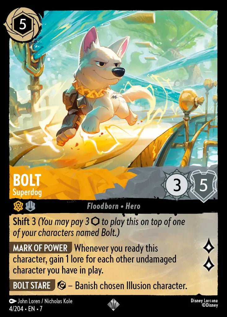 Bolt - Superdog - 4/204 - Super Rare - Archazia’s Island - Disney Lorcana