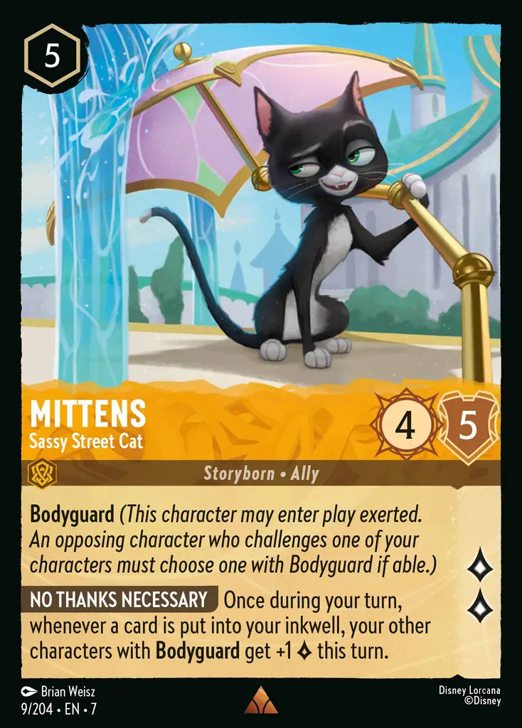 Mittens - Sassy Street Cat - 9/204 - Rare - Archazia’s Island - Disney Lorcana