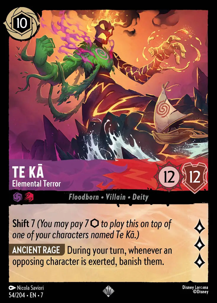 Te Kā - Elemental Terror - 54/204 - Super Rare - Archazia’s Island - Disney Lorcana