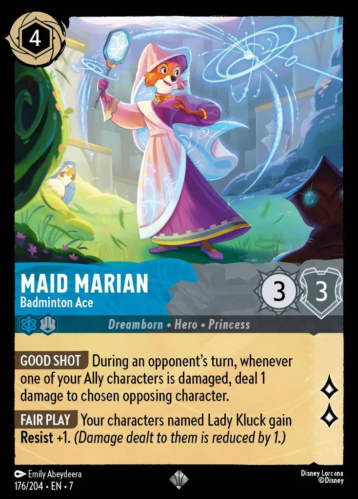 Maid Marian - Badminton Ace - 176/204 - Super Rare - Archazia’s Island - Disney Lorcana