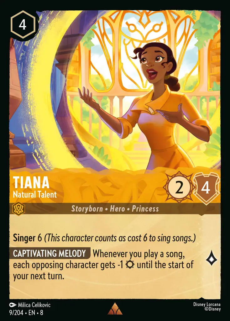 Tiana - Natural Talent - 9/204 - Rare - Reign of Jafar - Disney Lorcana