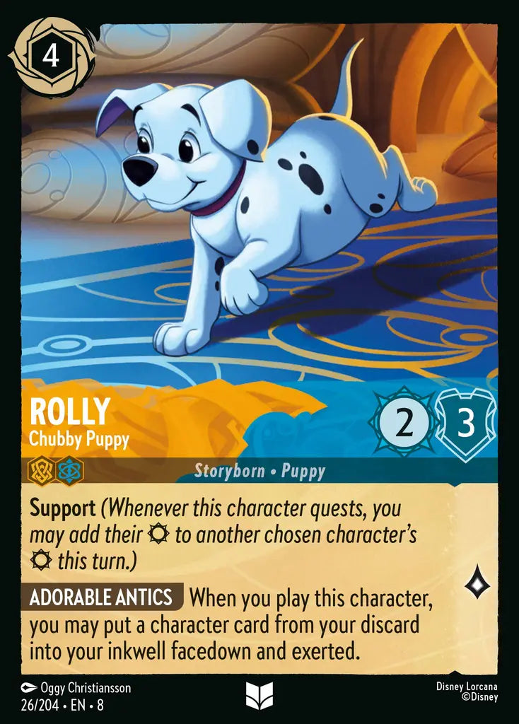 Rolly - Chubby Puppy - 26/204 - Uncommon - Reign of Jafar - Disney Lorcana