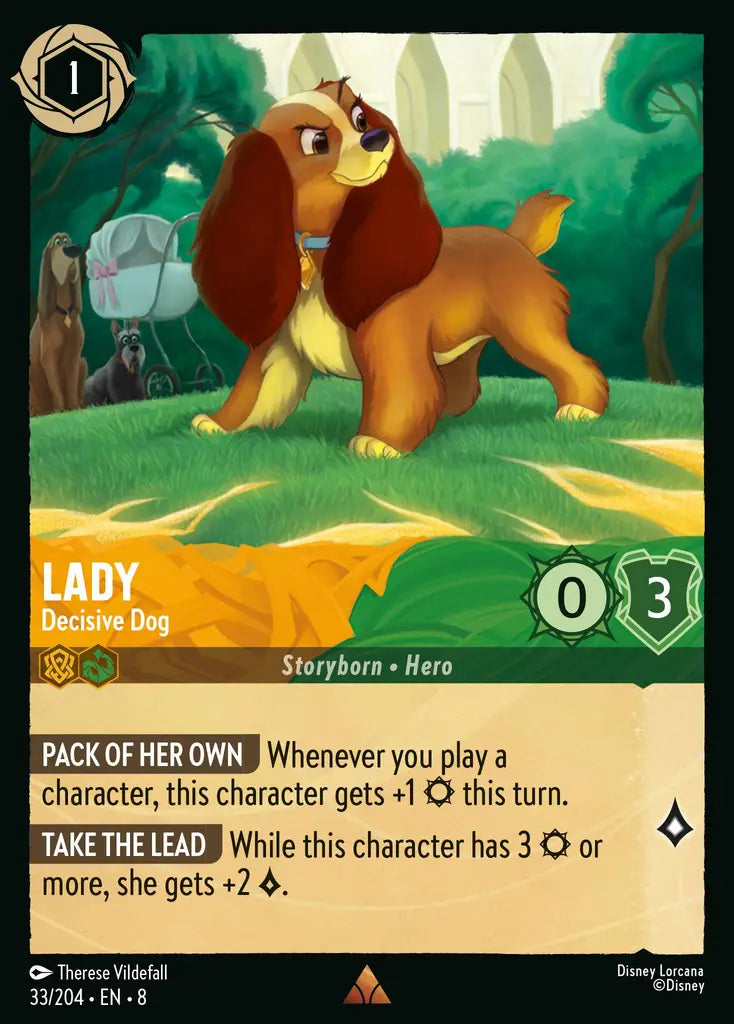 Lady - Decisive Dog - 33/204 - Rare - Reign of Jafar - Disney Lorcana