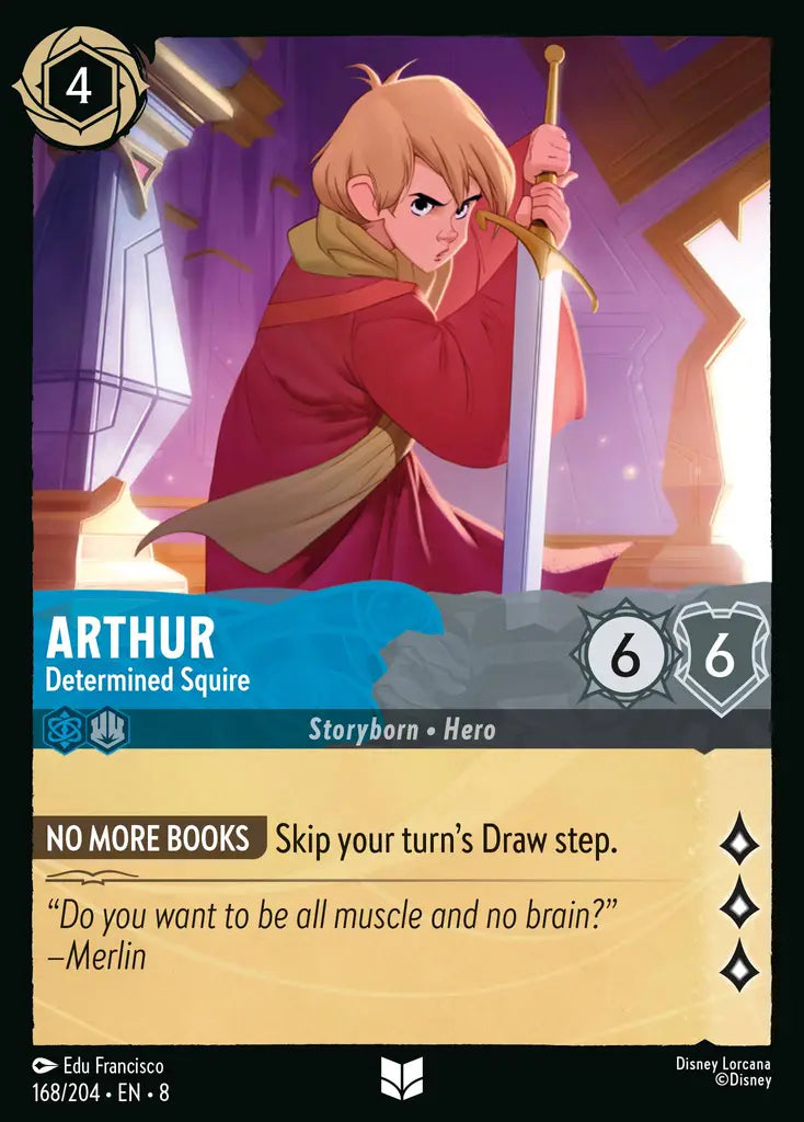 Arthur - Determined Squire - 168/204 - Uncommon - Reign of Jafar - Disney Lorcana