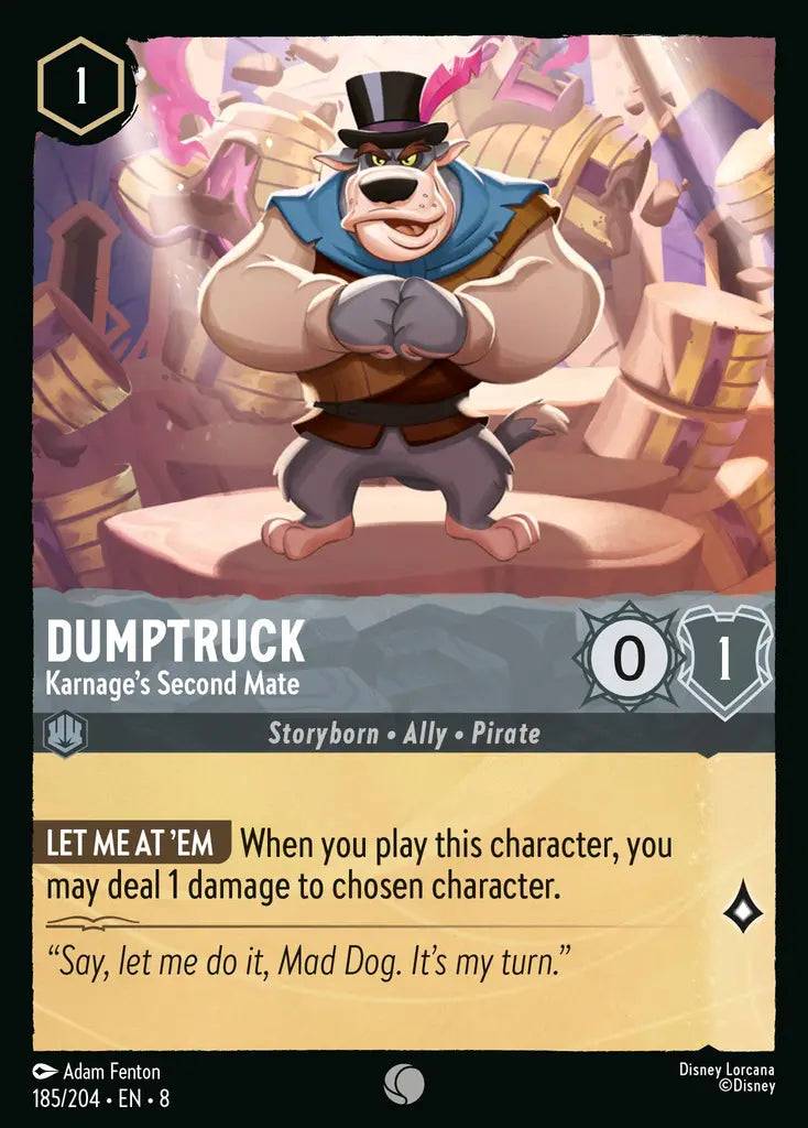 Dumptruck - Karnage's Second Mate - 185/204 - Common - Reign of Jafar - Disney Lorcana