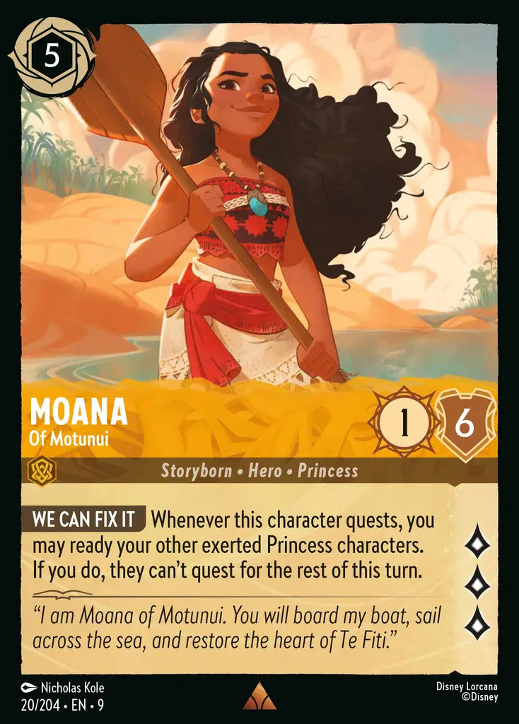 Moana – Of Motunui - 20/204 - Rare - Fabled - Disney Lorcana