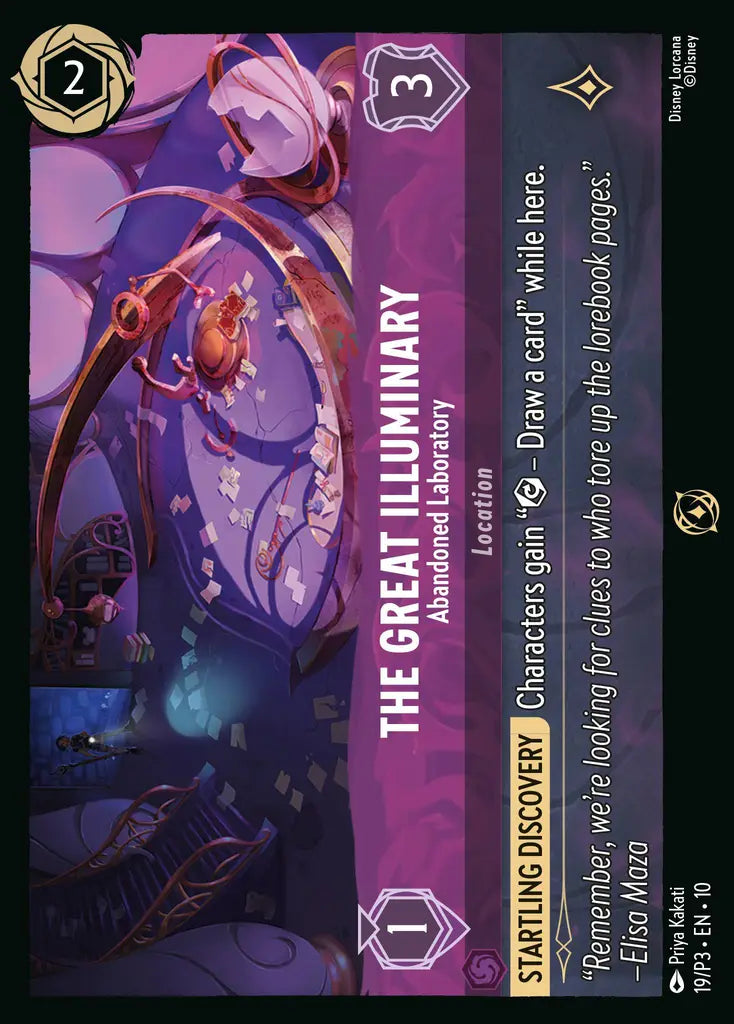 The Great Illuminary - Abandoned Laboratory - 19/P3 EN10 - Promo - Disney Lorcana