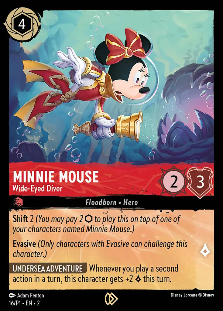 Minnie Mouse - Wide-Eyed Diver - 16/P1 - Promo - Disney Lorcana