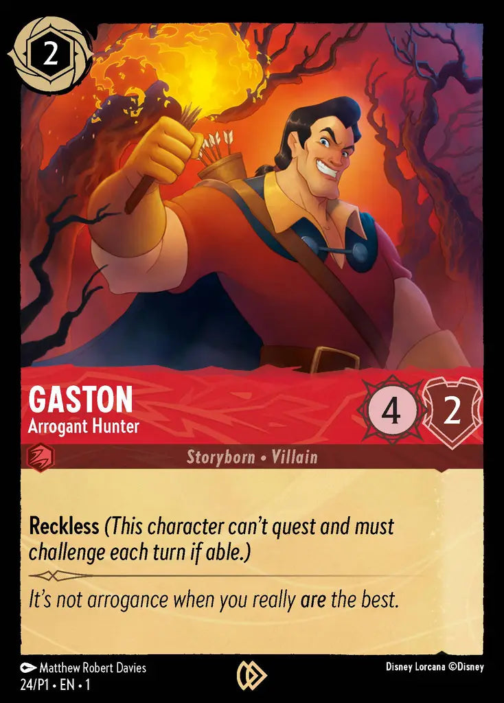 Gaston - Arrogant Hunter - 24/P1 - Promo - Disney Lorcana