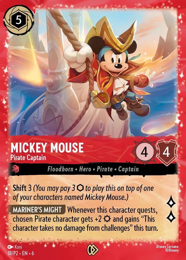 Mickey Mouse - Pirate Captain - 18/P2 - Promo - Disney Lorcana