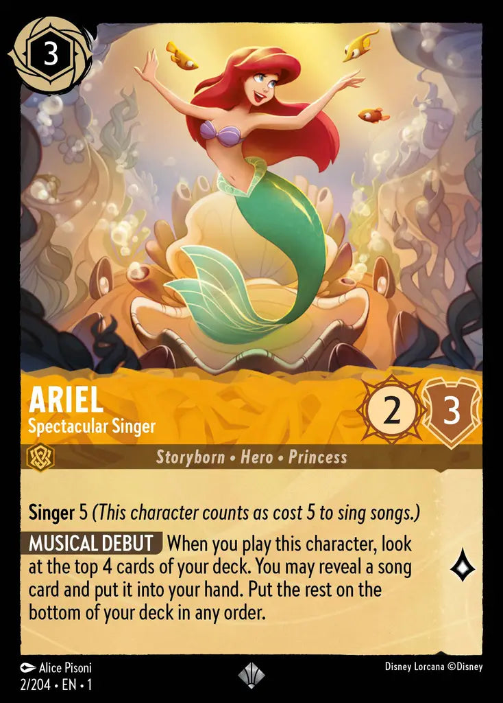 Ariel - Spectacular Singer - 2/204 - Super Rare - The First Chapter - Disney Lorcana