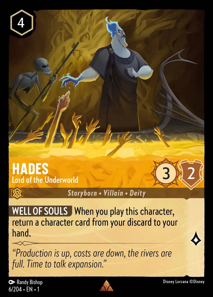 Hades - Lord of the Underworld - 6/204 - Rare - The First Chapter - Disney Lorcana