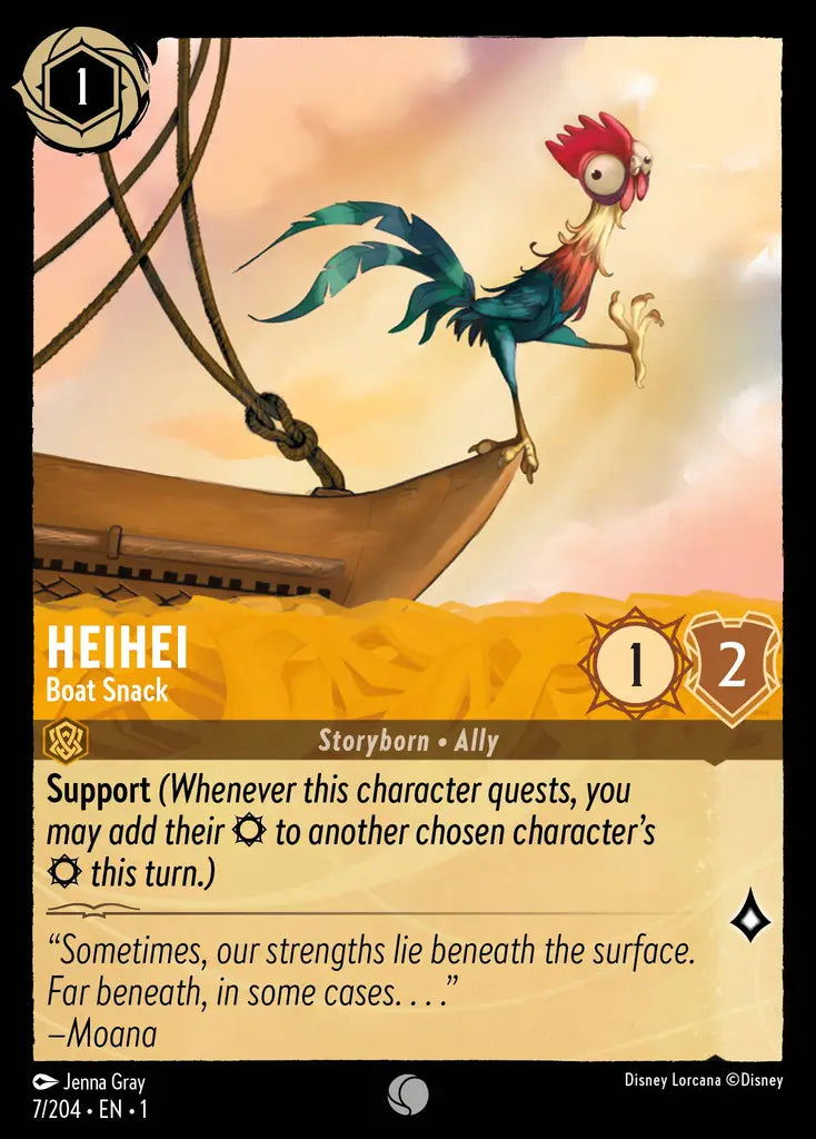 HeiHei - Boat Snack - 7/204 - Common - The First Chapter - Disney Lorcana