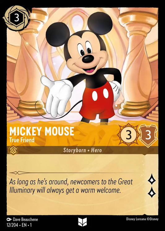 Mickey Mouse - True Friend - 12/204 - Uncommon - The First Chapter - Disney Lorcana