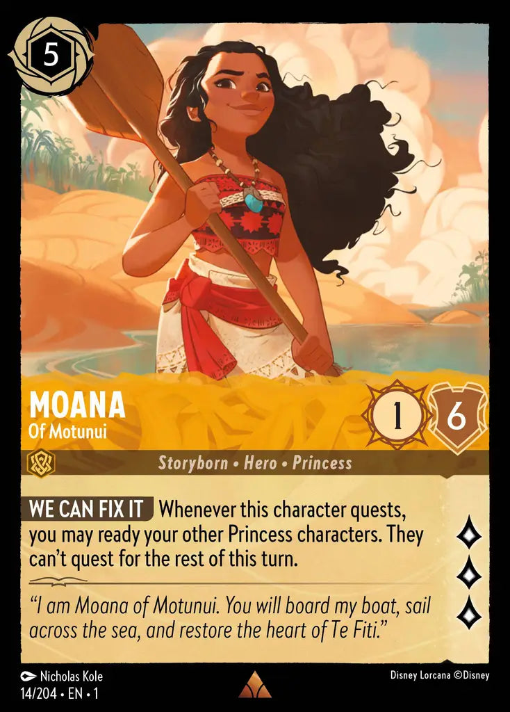 Moana - Of Motunui - 14/204 - Rare - The First Chapter - Disney Lorcana