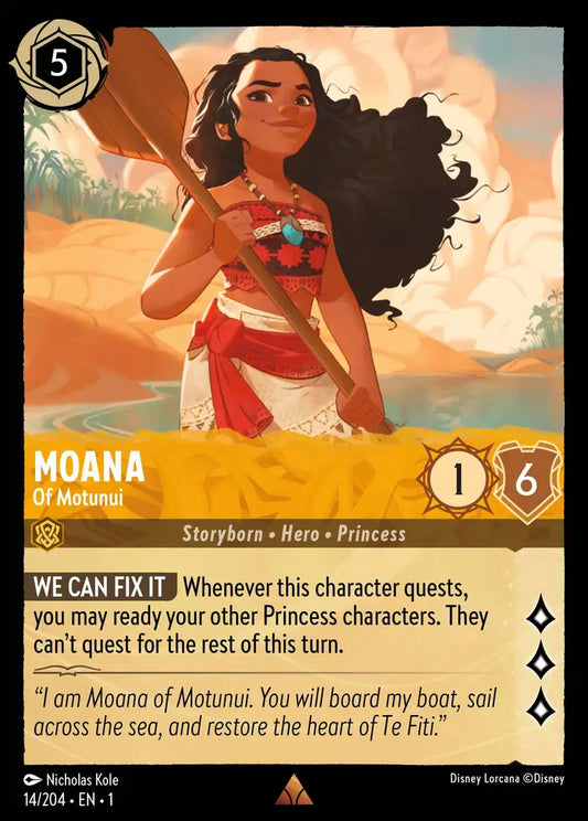 Moana - Of Motunui - 14/204 - Rare - The First Chapter - Disney Lorcana