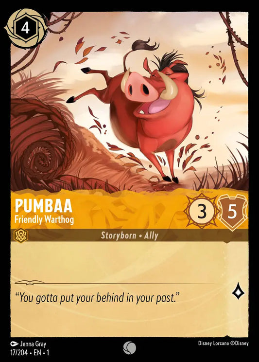 Pumbaa - Friendly Warthog - 17/204 - Common - The First Chapter - Disney Lorcana