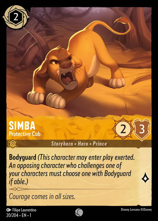 Simba - Protective Cub - 20/204 - Common - The First Chapter - Disney Lorcana