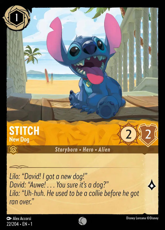 Stitch - New Dog - 22/204 - Common - The First Chapter - Disney Lorcana