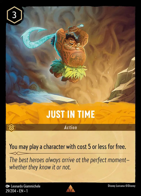 Just in Time - 29/204 - Rare - The First Chapter - Disney Lorcana